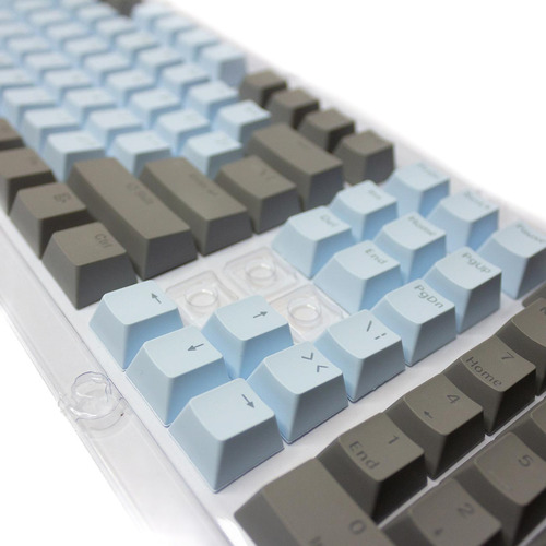 Keycaps Set Color Gris + Celeste Pastel