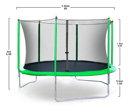 Imagen 6 de 6 de Trampolín Brincolín De 8 Pies 2.43m Diametro Envio Gratis