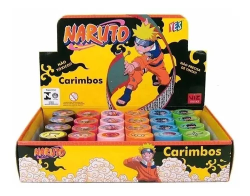 Carimbo Autotintado Infantil Ilustrado Desenho Naruto c/ 4