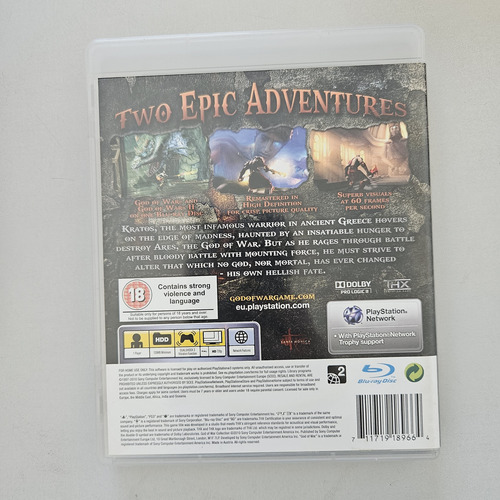 God Of War 1 2 Collection Manual Original Ps3 Playstation 3