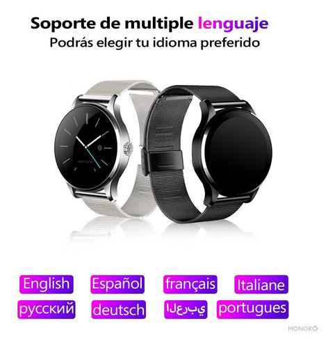 Imagen 9 de 9 de Smartwatch K88h Metálico Bluetooth Deportivo Redes Sociales
