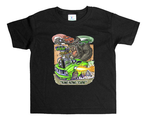 Remera Negra Niños King Kong R14