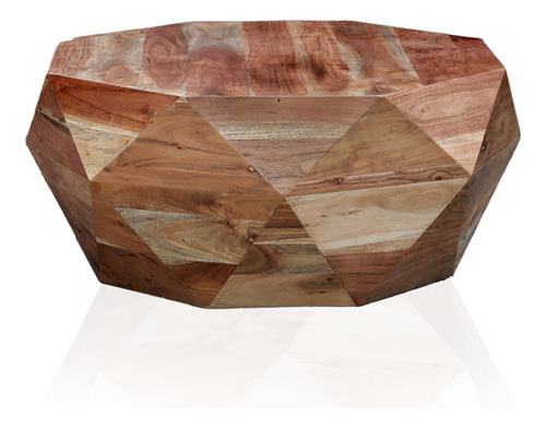 Mesa De Centro De Madera De Acacia Con Forma De Diamante Vi.