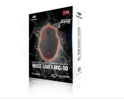 Mouse Gamer Jogo C3tech 2400dpi Preto Mg-10bk
