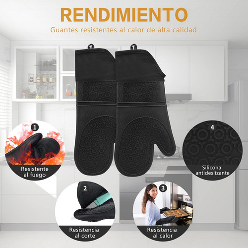 Guantes De Horno De Silicona, Manoplas Resistentes Al Calor