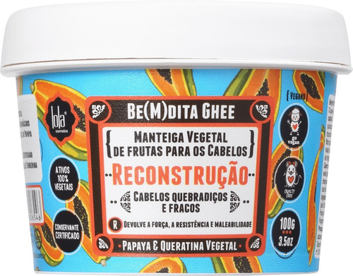 Máscara Capilar Lola Cosmetics Bemdita Ghee Recostrução 100g