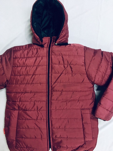 Campera Muy Abrigada Impermeable Bordo Adolescentes Adultos