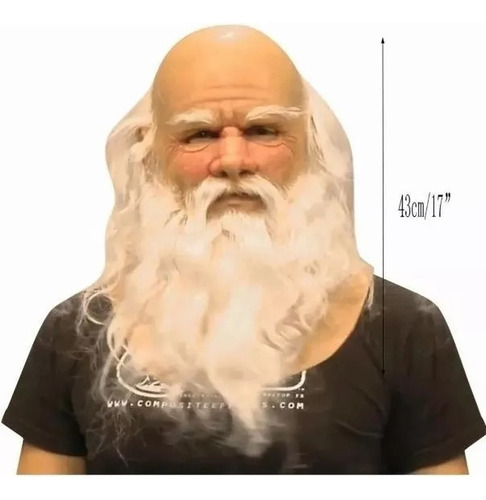 Máscara De Papai Noel Máscara De Silicone Para Avô Barbudo
