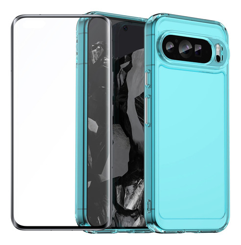 Funda Para Google Pixel 9 Pro Xl Silicona Transparente+mica