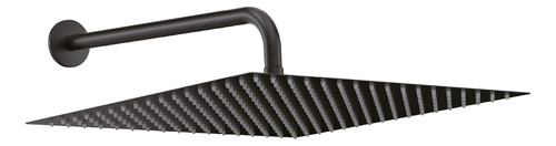 Regadera Cuadrada De 16 Pulgadas Negro Mate Con Tubo Meer