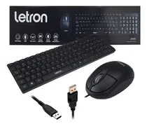 Comprar Teclado E Mouse Basico Com Fio Usb Qualidade Letron Mouse Preto Teclado Preto