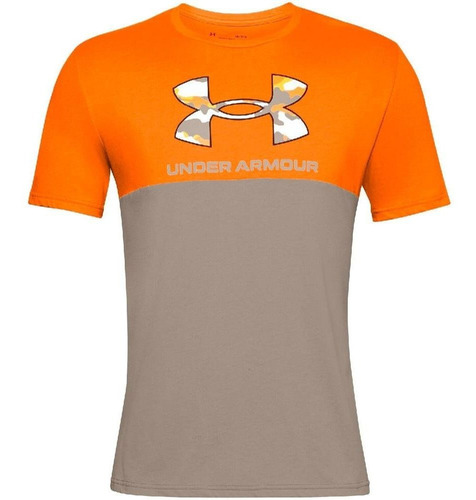 Camiseta Under Armour Camo Big Logo Ss-gris/naranja