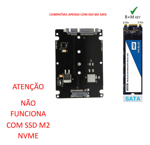 Case Adaptador Notebook Ssd M.2 Ngff Para Sata