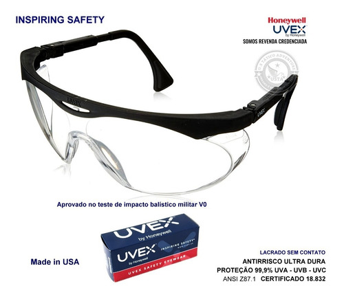 Óculos Honeywell Uvex S1900 Skyper Safety Ultra Dura Incolor