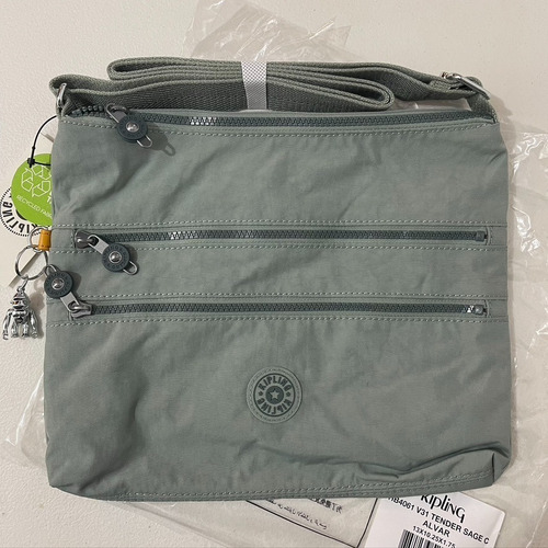 Kipling Bolsa Crossbody Grande Alvar. 100% Original Color Verde Claro