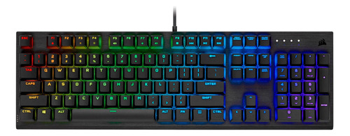 Teclado gamer Corsair K60 RGB PRO QWERTY Cherry Viola español España color negro con luz RGB