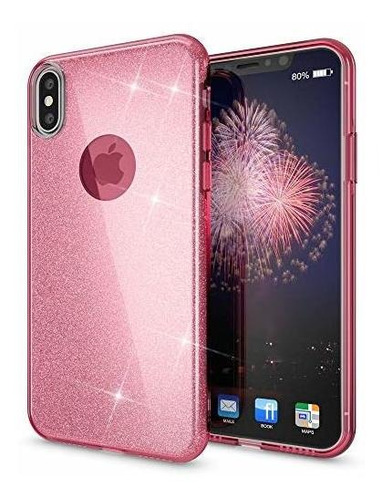 Nalia Glitter Case Compatible Con iPhone XS, Funda De Ll78o