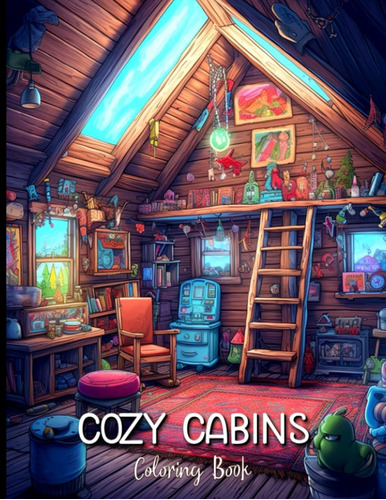 Libro: Cozy Cabins Coloring Book: Cabin Interior Design Colo