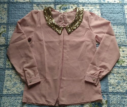 Imagen 3 de 5 de Blusa Palo Rosa Manga Larga Talla S Nueva Importada En Stock