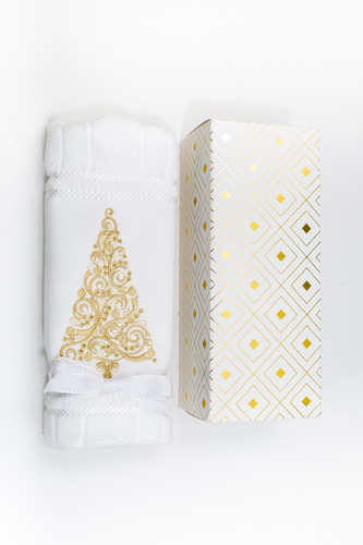 Imagem 5 de 9 de Kit Presente Natal Velas Decorativas Toalha Lavabo Bordada