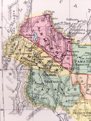 Antiguo Mapa Color 1926 La Rioja Ferrocarriles Plano (Usado)