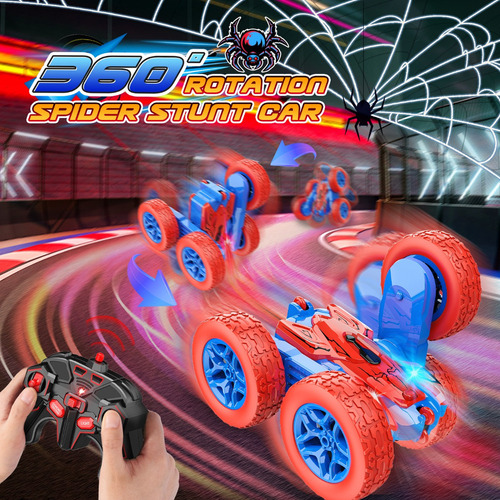 Coche Control Remoto Juguetes Para Niños Spider Con Led 360
