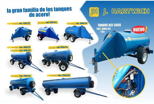 Tanque Acoplado Cisterna Acero Combustible 2000 J. Hartwich