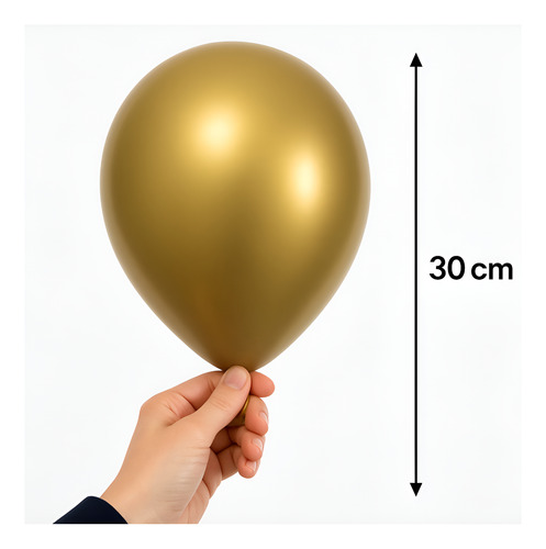 Globo Cromado 12 Pulgadas X50u Varios Colores Chrome Dorado