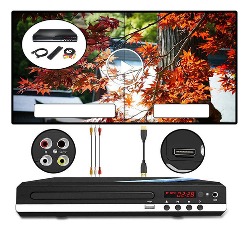 Reproductor De Dvd Para Tv Compact Uhd 1080p Reproductor De