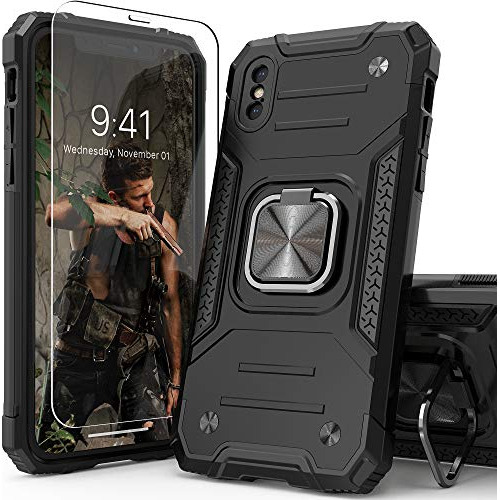 Funda Para iPhone X/xs Negro Uso Rudo Drop Test-02