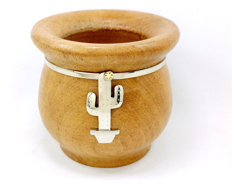 Mate De Madera Y Alpaca Modelo Cactus