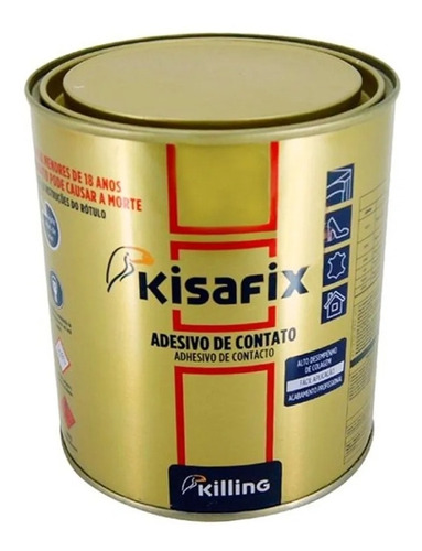 Cola Contato Adesivo Kisafix 2,8kg Couro Plástico Sintético