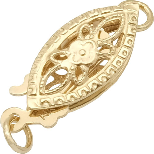 14k Gold Pearl Filigree Jewelry Bead Clasp