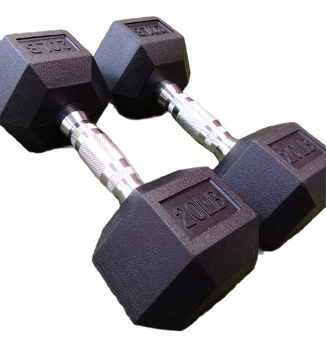 Par De Mancuernas Hexagonales Tipo Dumbbell De 20 Libras.