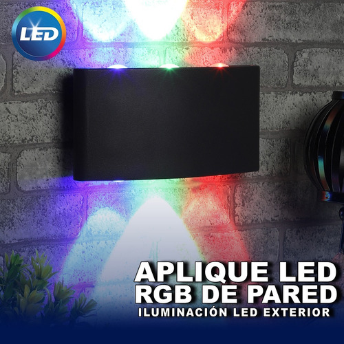 Aplique Led Vert Rgb De Pared 6w