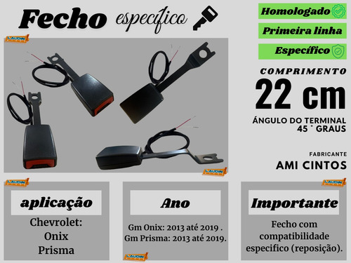 Fecho Cinto De Segurança Com Sensor Onix Prisma Cobalt Spin