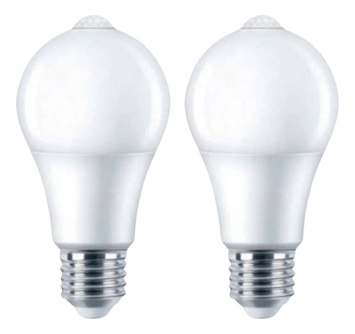 2 Focos Led Sensor De Movimiento 12w Luz Dia Bx-rt-a12x2und