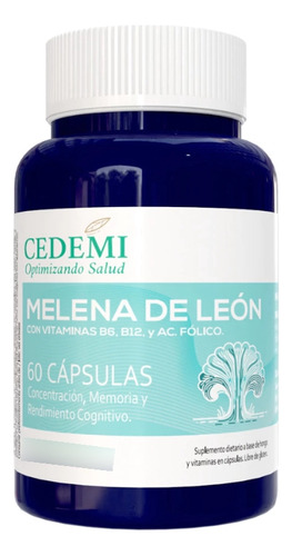 Melena De Leon + B6 + B12 + Acido Fólico X60 Cápsulas Cedemi Sabor Sin Sabor