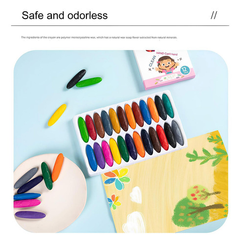 Los Crayones De Maní Para Niños Son Seguros, Inodoros, No Tóxicos, No Ensucian Las Manos, 24 Colores, Marca Angel
