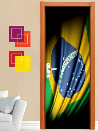 Adesivo Parede Porta Bandeira Do Brasil Modelo Exclusivo Hd!