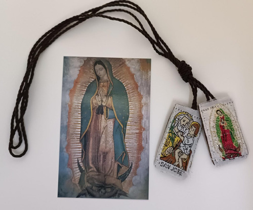Escapulario Virgen De Guadalupe 4 Pz+25 Estampas