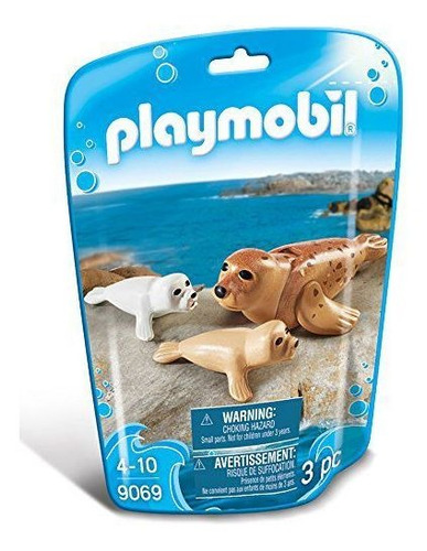 Imagem 1 de 3 de Playmobil Animais Marinhos - Família Foca - 3 Pc - 9069