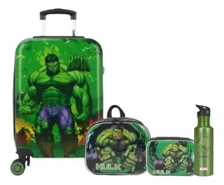 Kit Completo Mochila Malinha Infantil Escolar Incrível Hulk