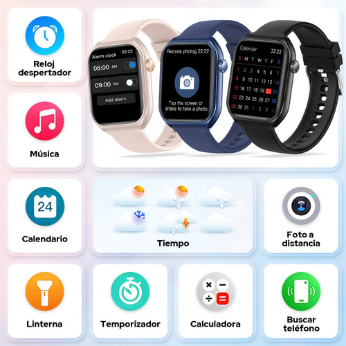 Reloj Inteligente Hombre Mujer,1.83 Hd Smartwatch Con Llamadas Y Monitor De Sueño