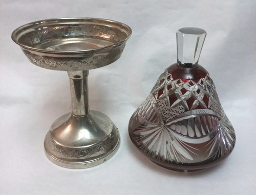 Caramelera Metal Con Tapa De Vidrio (Usado)
