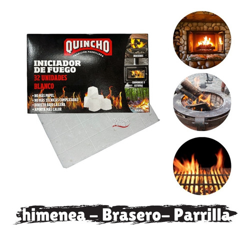 Imagen 1 de 5 de Caja 32 Pastillas De Iniciador De Fuego Quincho