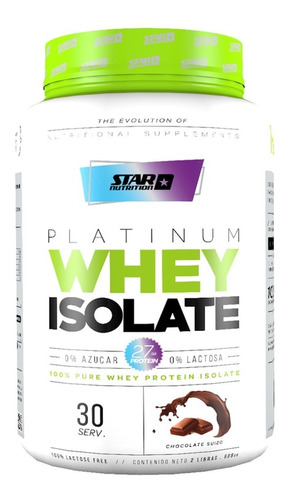 Star Nutrition Platinum Whey Isolate Proteínas Sabor Chocolate suizo En Pote De 908g