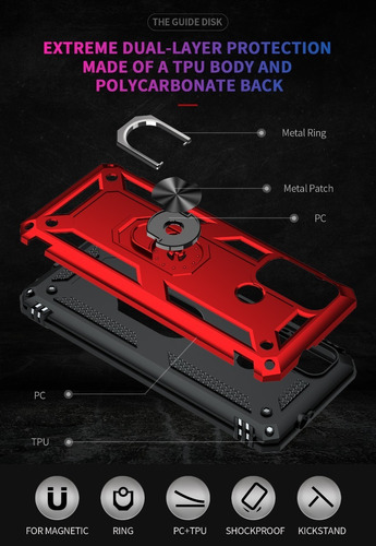 Sjghm- Capa De Celular Com Anel Magnético Para Moto G60/g40