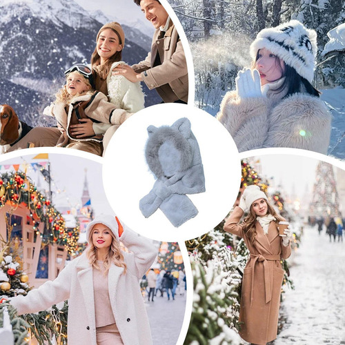 Gorro De Invierno Con Capucha Bufanda Con Capucha Cálida Lin