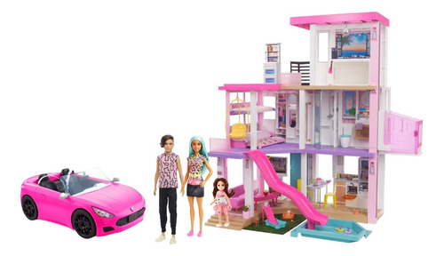 Barbie Pack  Familia Casa + Auto + Barbie + Ken + Chelsea 